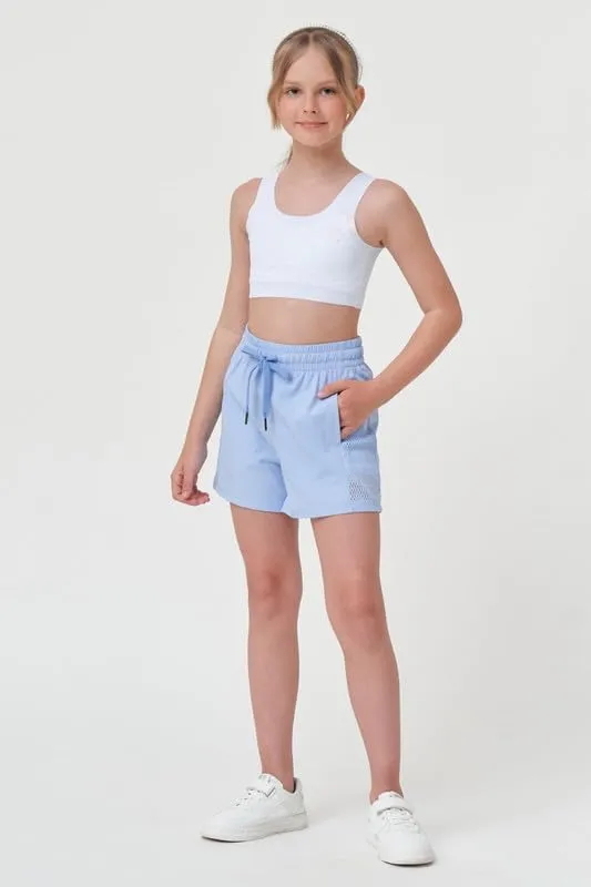 Girls Athletic Shorts with Spandex Liner Quick Dry Running Fitness Shorts for Kids Teen Active Sports Track