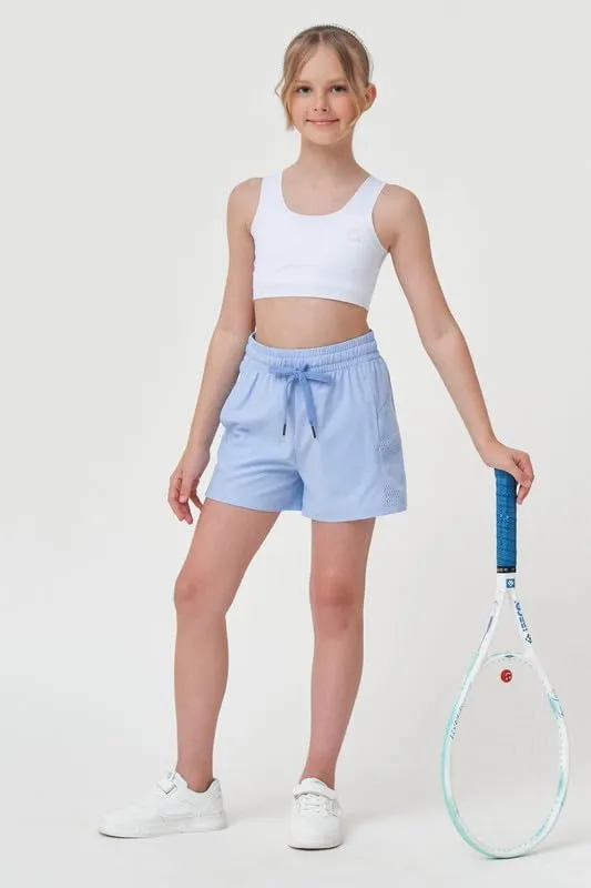 Girls Athletic Shorts with Spandex Liner Quick Dry Running Fitness Shorts for Kids Teen Active Sports Track