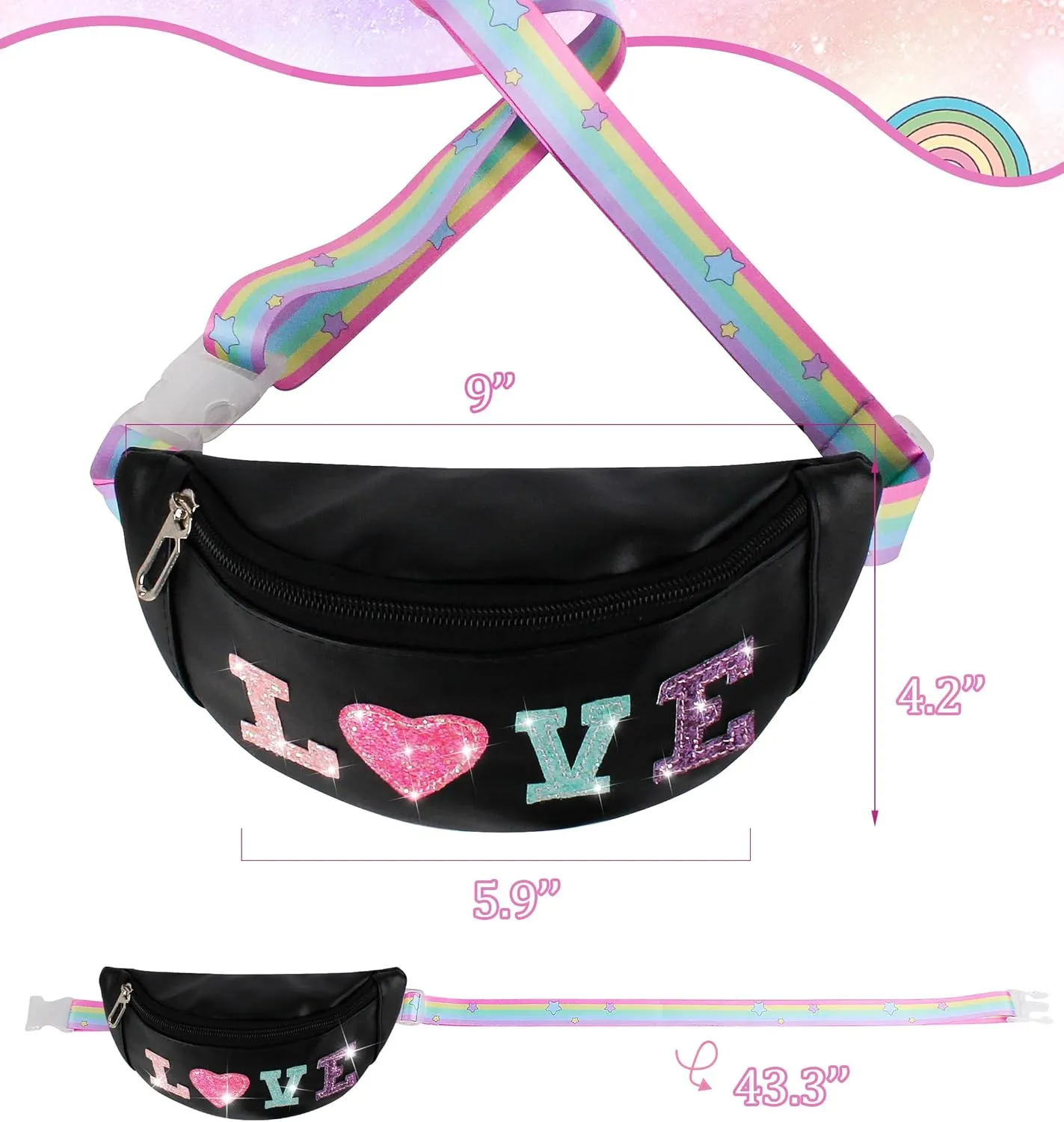 Girls Birthday Gifts Age 8-10 Fanny Pack For Girls Belt Bag Crossbody Bag Sister Birthday Gifts Girls Purse Birthday Bags Small Crossbody Bags For Women