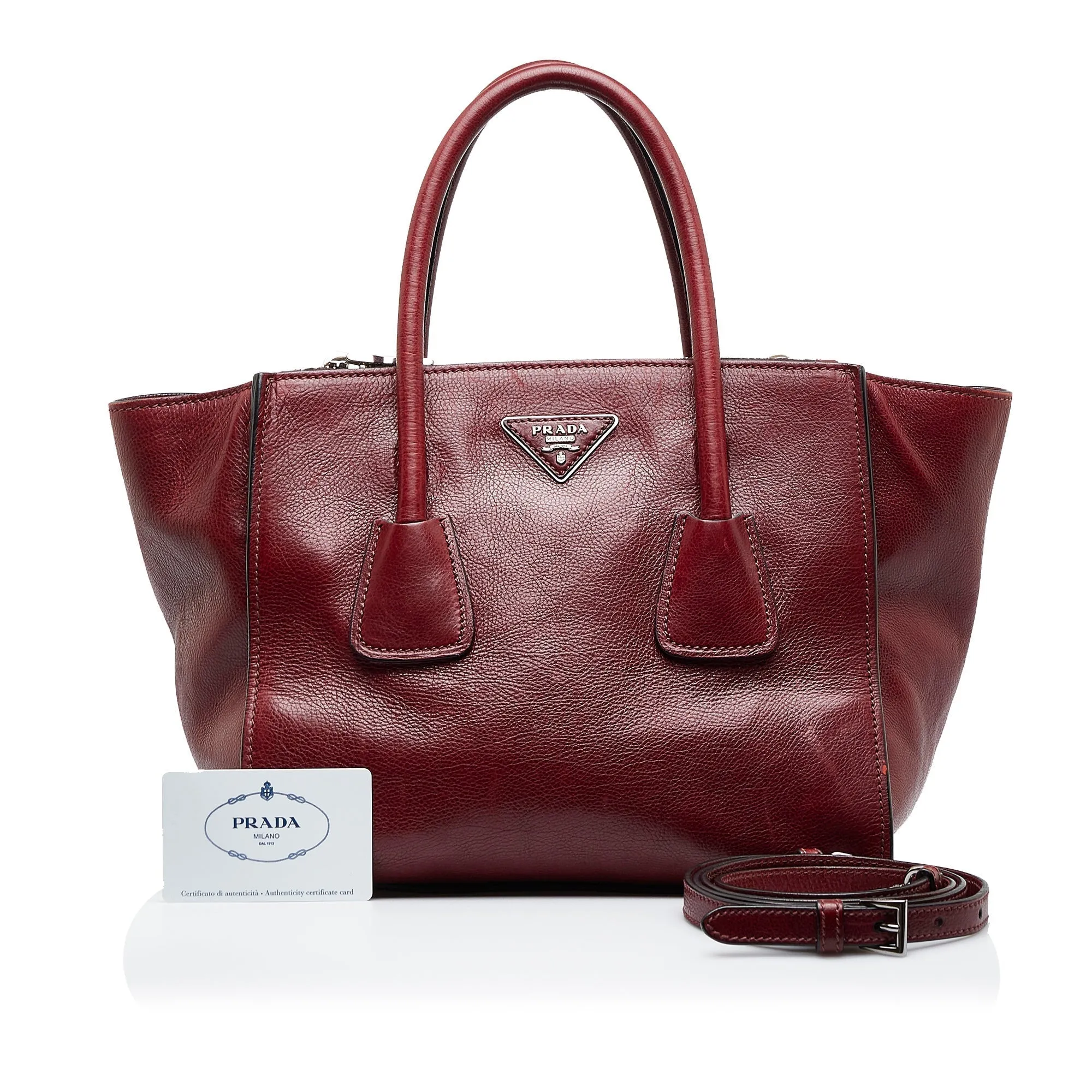 Glace Twin Automated Competitive pricing Quality Pocket Top Satchel Prada Calf