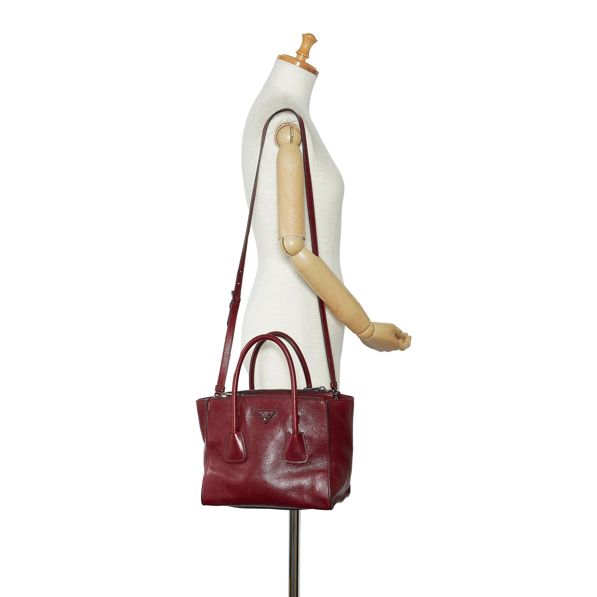 Glace Twin Automated Competitive pricing Quality Pocket Top Satchel Prada Calf