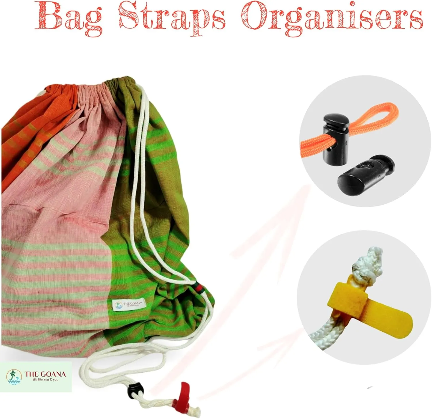GOANA Beach Towel Convert to Tote Bag or Backpack Large Size 72"×35" Adjustable Straps with Organizer 100% Organic Cotton Handloom Lightweight Quick Dry Absorbent Travel Picnic Pool (Saffron & Green)
