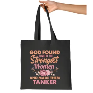 God Gifted Women Tanker for Strong Women Navy Black Multicolor Canvas Tote Bag