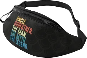 Godfather The Man The Myth The Legend Crossbody waist bag, fashionable waist bag for teenagers, suitable for traveling, running, hiking
