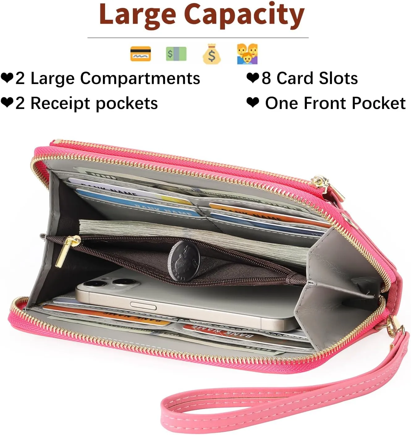 GOIACII Phone Purse Crossbody Bags for Women Small Travel Wallet Touch Screen RFID Blocking