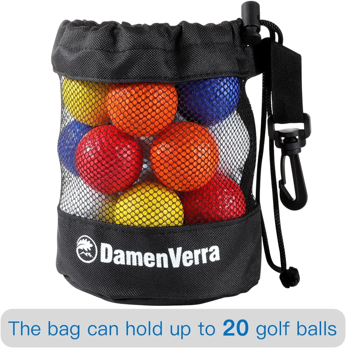 Golf Ball Bags,Nylon Mesh Golf Ball bag Pouch with Bagwith Sliding Drawstring Cord Lock Closure,Can Hold 20 Golf Balls,Golf Ball Storage Bag for Golf Tennis Balls,Gym,Shower,Washing Toys,Diving