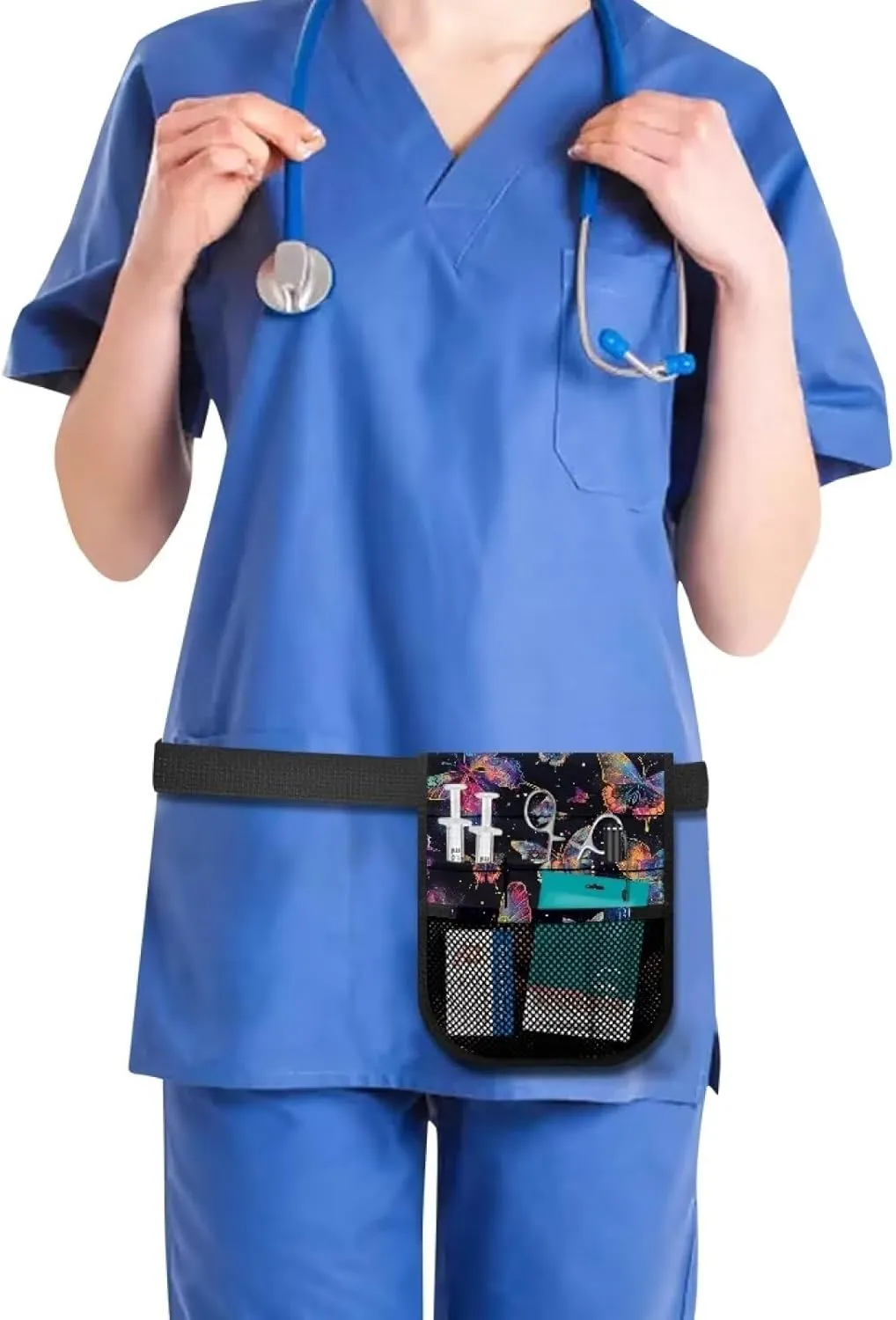 Gomyblomy Nurse Fanny Pack, Aesthetic Butterfly Nursing Fanny Pack for Women, Sturdy Nurse Organizer Pouch for Medical Supplies, Nurse Belt Bag with Gear Pocket
