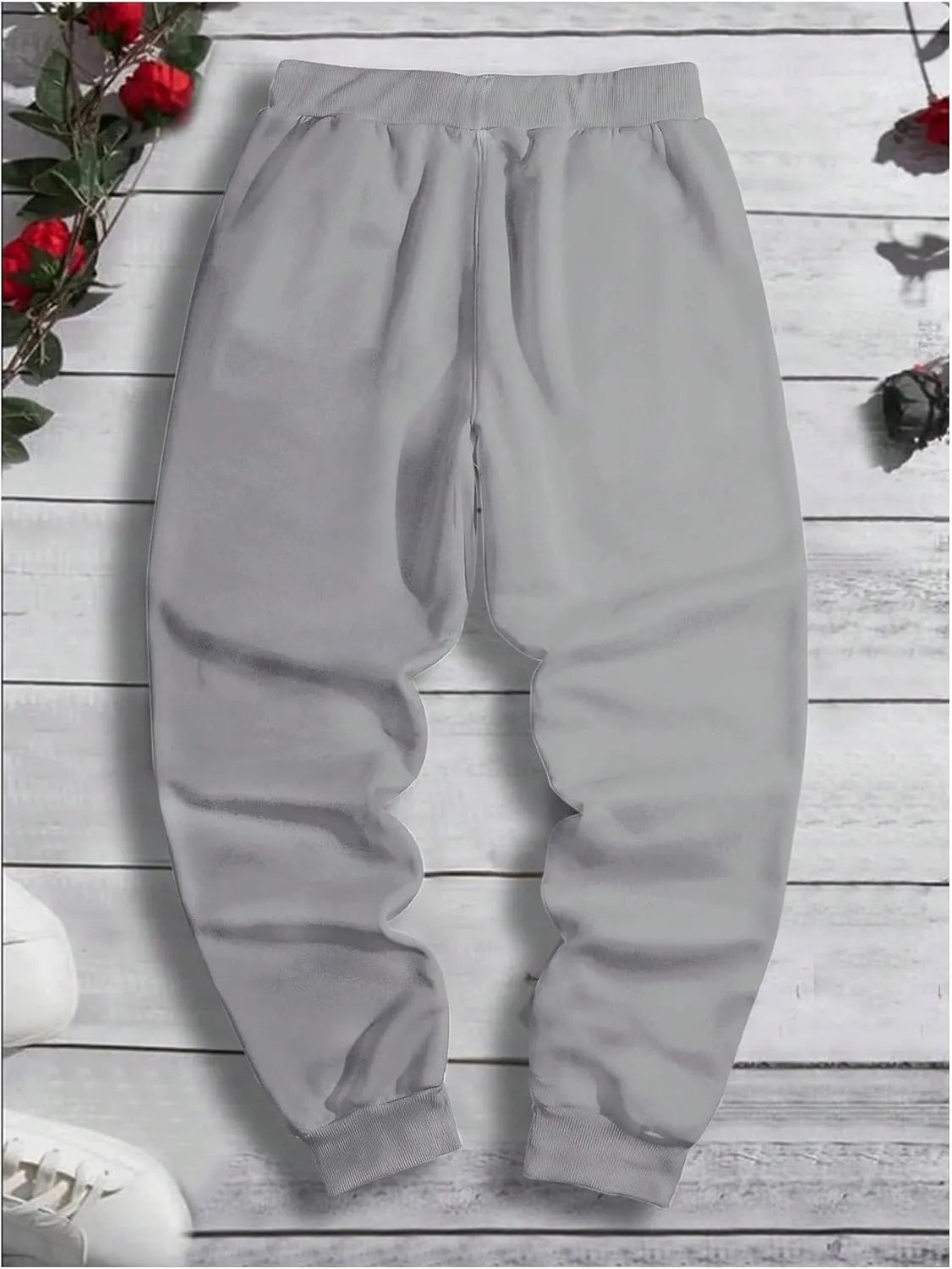 GORGLITTER Men's Graphic Sweatpants Y2k Cartoon Print Drawstring Waist Athletic Gym Jogger Pants