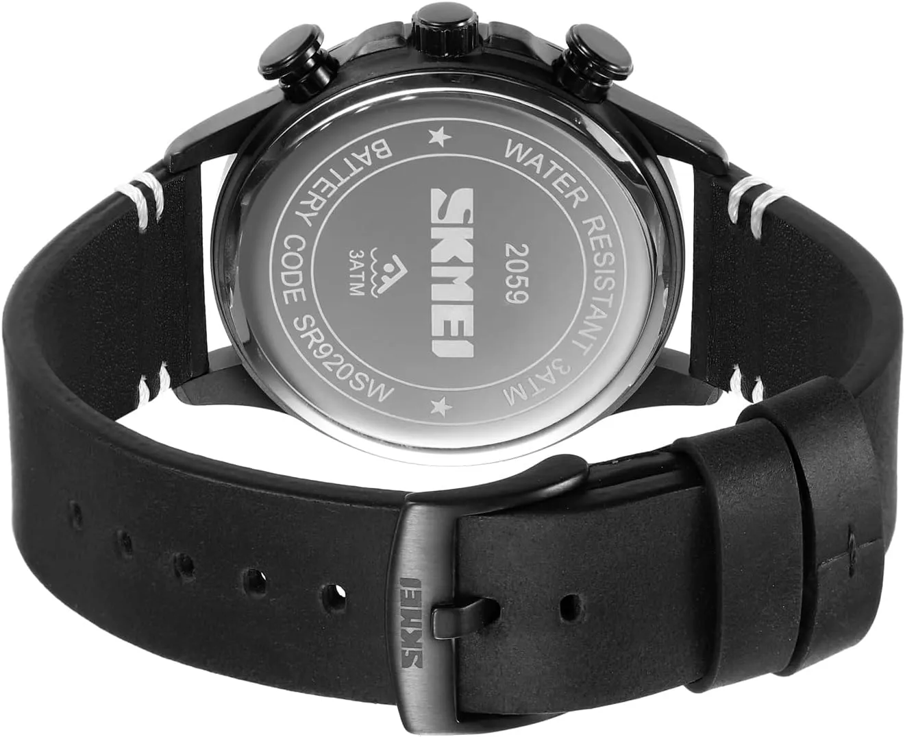 Gosasa Fashion Men's Watch Multifunction Quartz Watches for Men Big Dial Chronograph Date Leather Strap Sport Male Wristwatch Waterproof