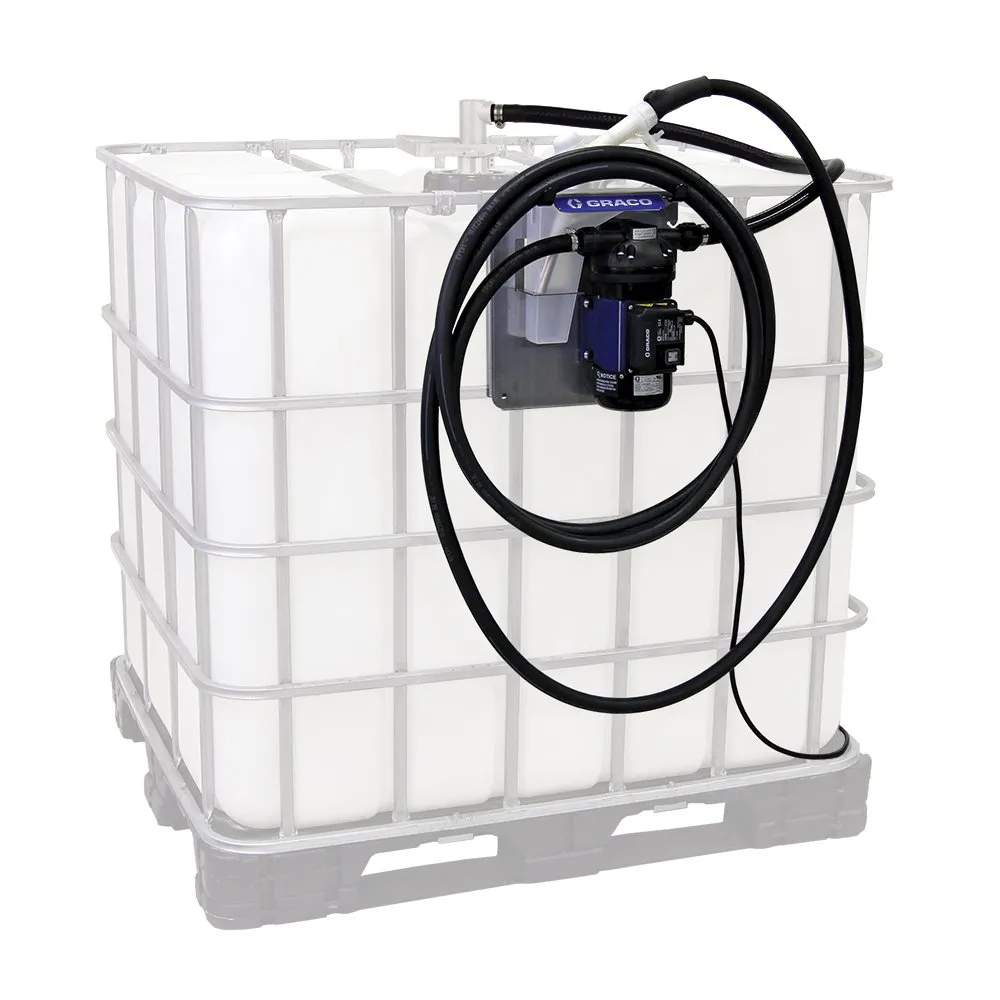 Graco Lubrication Equipment 24V644 LD Blue Electric Diesel Exhaust Fluid (DEF) Tote Pump Package with Manual Nozzle, 120V, 9 gpm Max Flow Rate