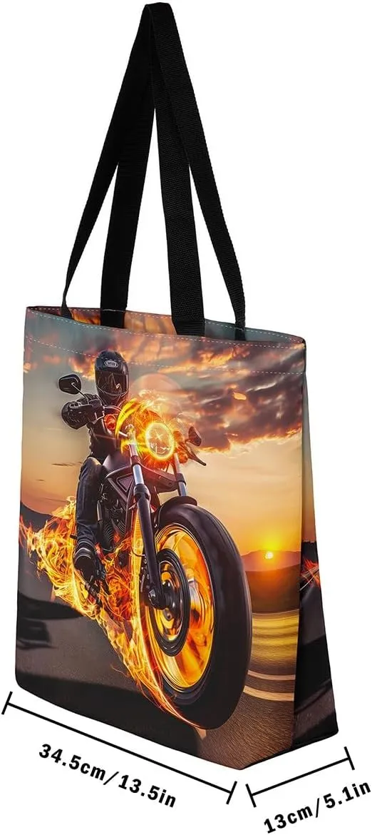 Gradient Swirl Canvas Tote Bag,Galaxy Tie Dye Travel Shopping Bag Bohemian Datura Mandala Circle Shoulder Bag