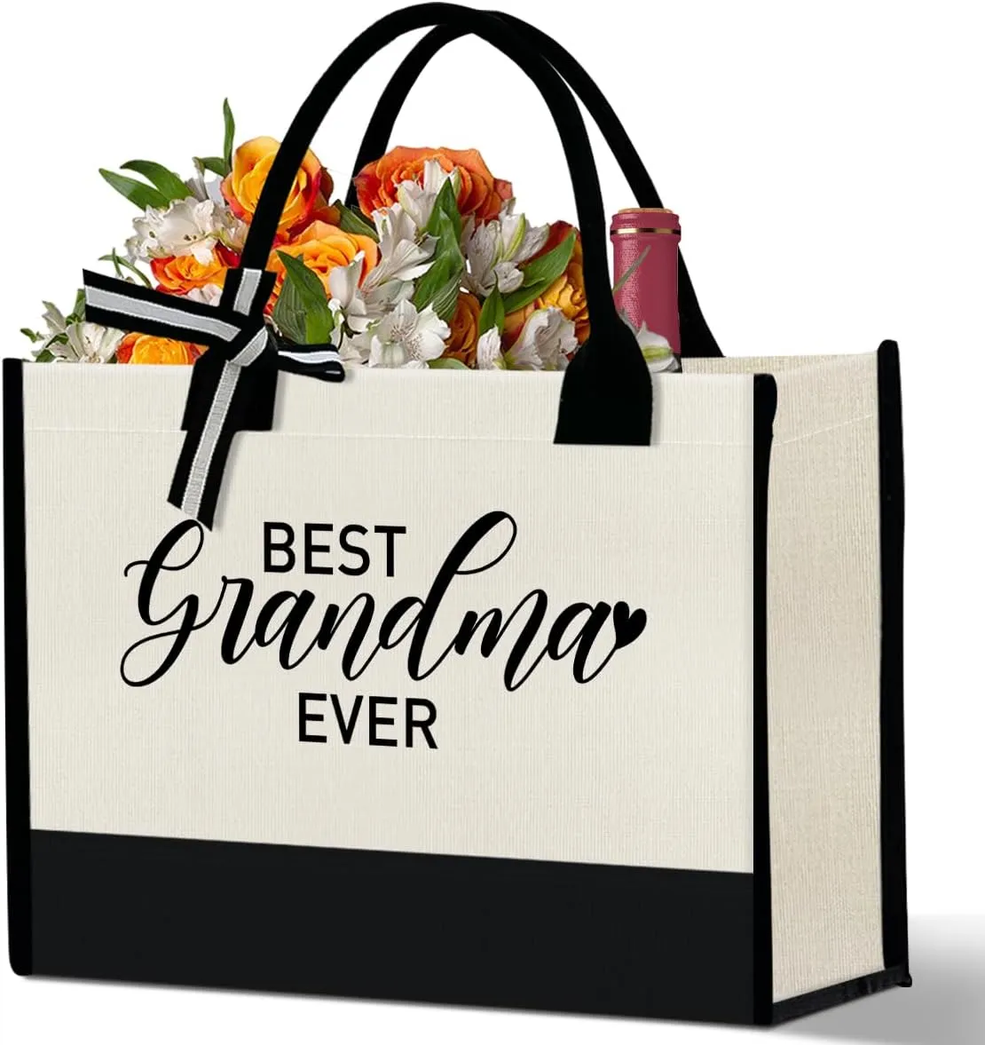 Grandma Canvas Tote Bag Gift, Grandma Gift for Birthday Mother's Day Retirement Nana Grandma to Be Grocery Bag
