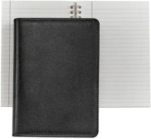 Graphic Image Wire-O-Notebook 7in Black Fine Leather REFILLABLE Journal (tm) - 5x7