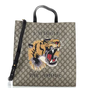 GUCCI Convertible Soft Open Tote Printed GG Coated Canvas Tall