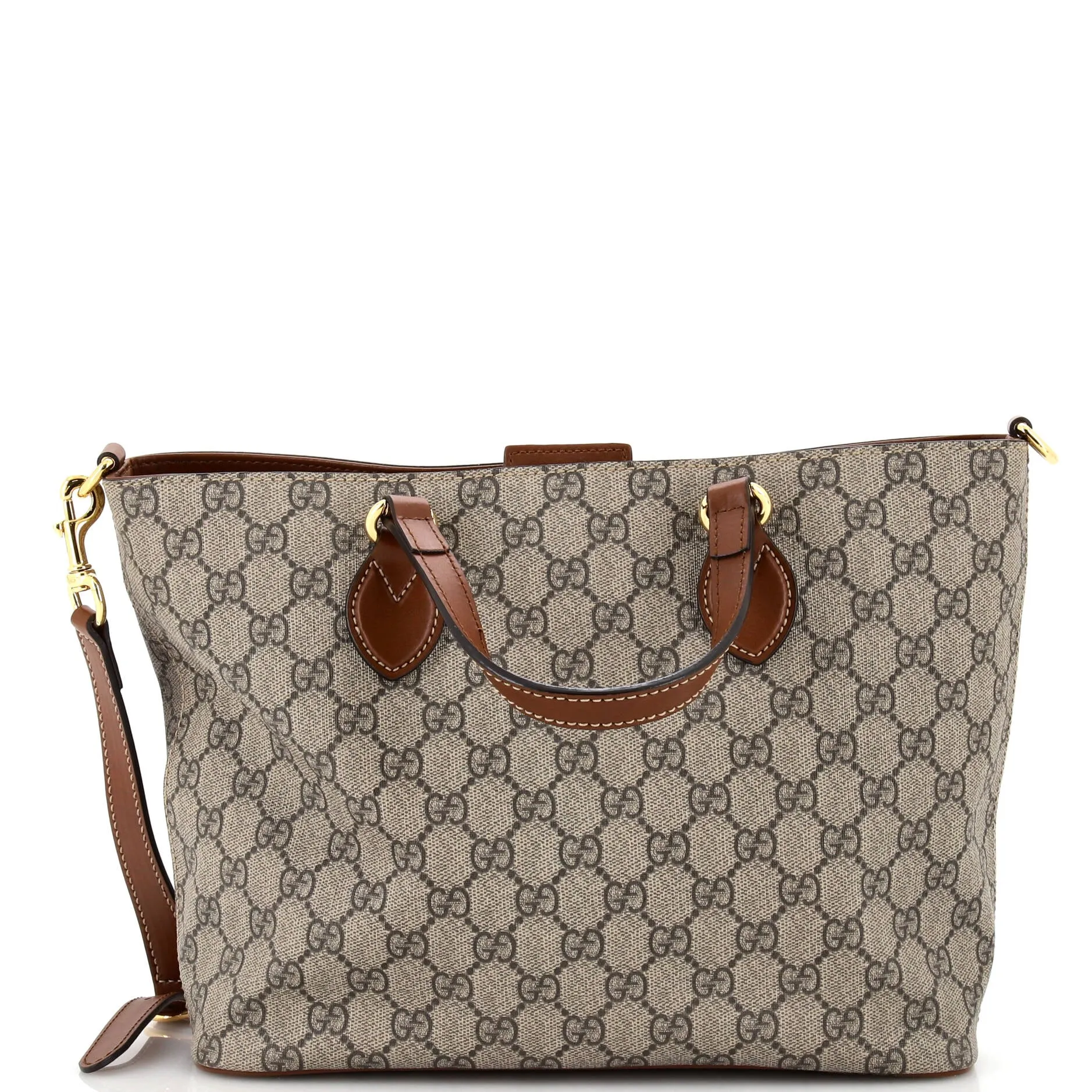 GUCCI Convertible Soft Tote GG Coated Canvas Small