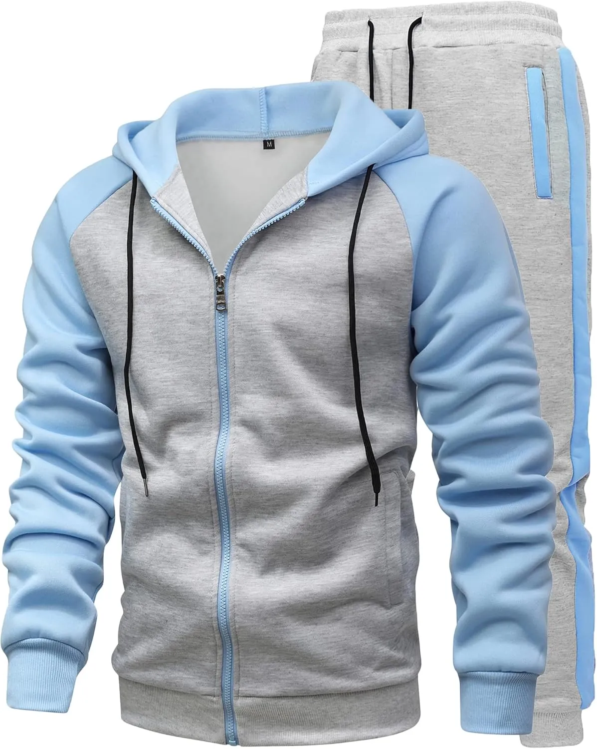 GXAMOY Men's 2 Pieces Tracksuits Running Sports Suits Drawstring Waistband Sweatsuit