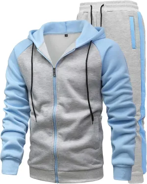 GXAMOY Men's 2 Pieces Tracksuits Running Sports Suits Drawstring Waistband Sweatsuit