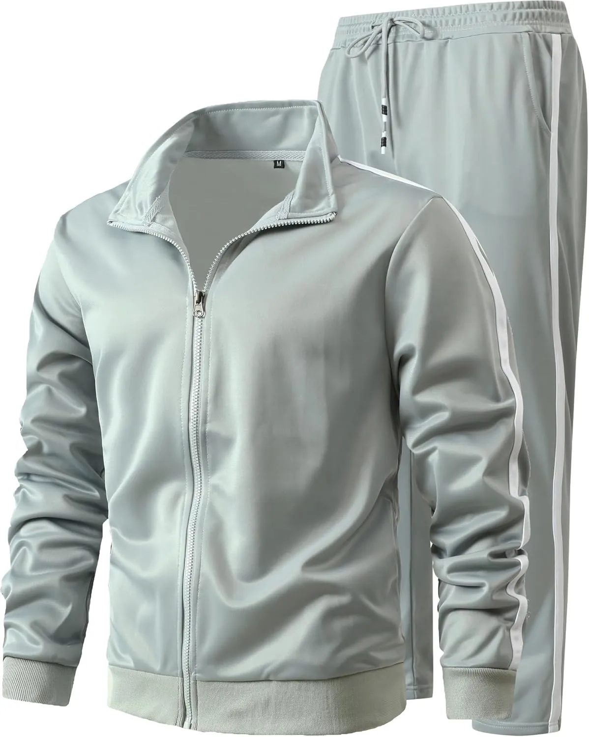 GXAMOY Men's Athletic 2 Pieces Tracksuit Casual Full Zip Jogging Sweat Suit Workout Sports Set Sportswear