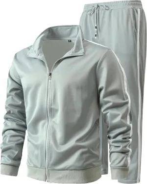 GXAMOY Men's Athletic 2 Pieces Tracksuit Casual Full Zip Jogging Sweat Suit Workout Sports Set Sportswear