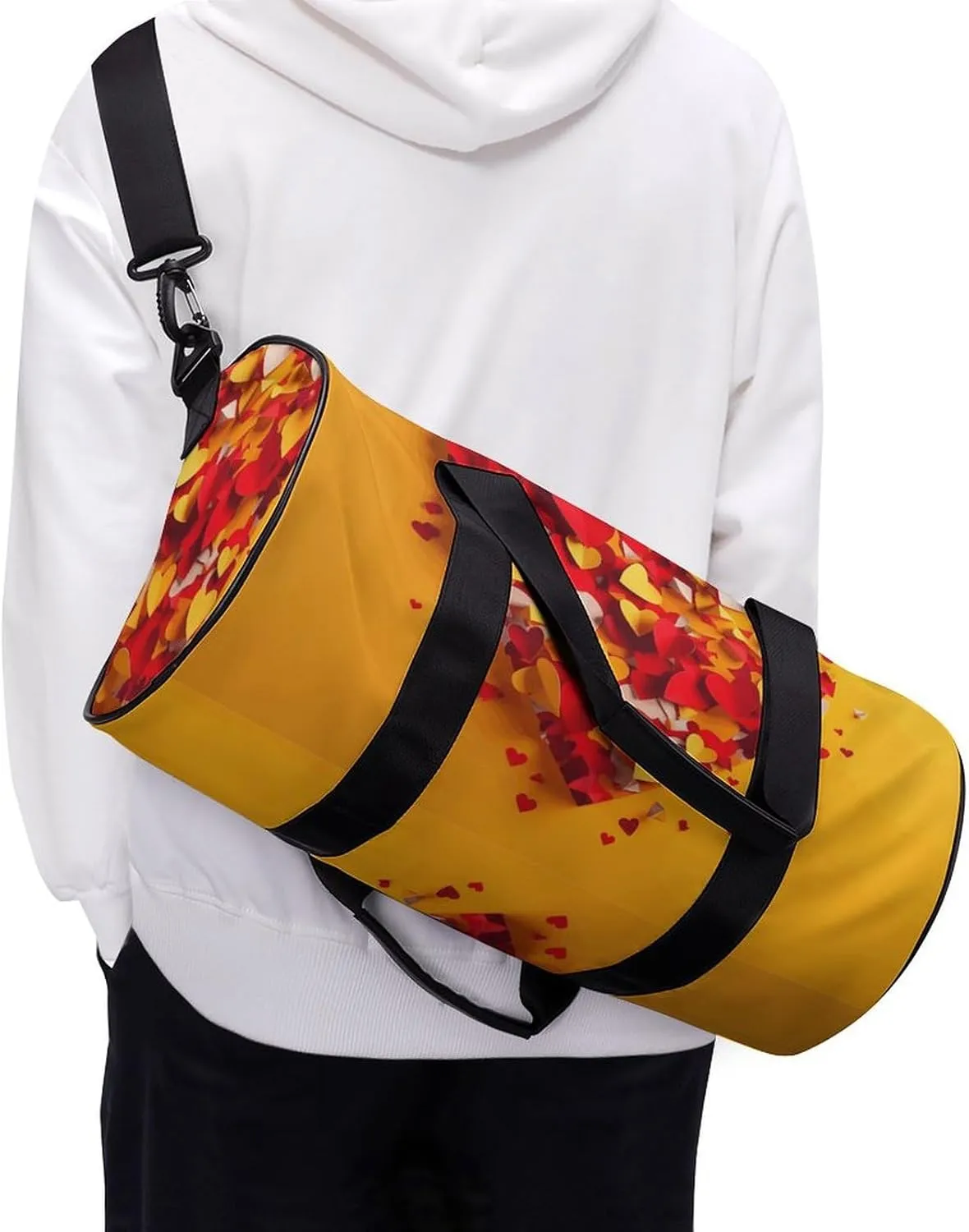 Gym Bag for Men Women Composed of Heart Shape Duffel Bag Overnight Bag with Compartment Gym Sackpac