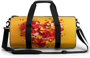 Gym Bag for Men Women Composed of Heart Shape Duffel Bag Overnight Bag with Compartment Gym Sackpac