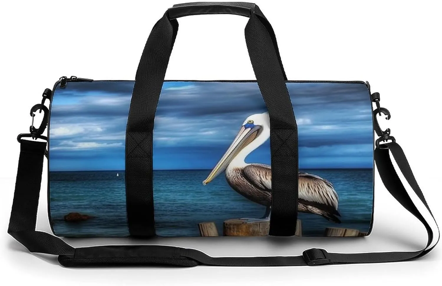 Gym Bag for Men Women Pelican Bird Duffel Bag Overnight Bag with Compartment Gym Sackpac