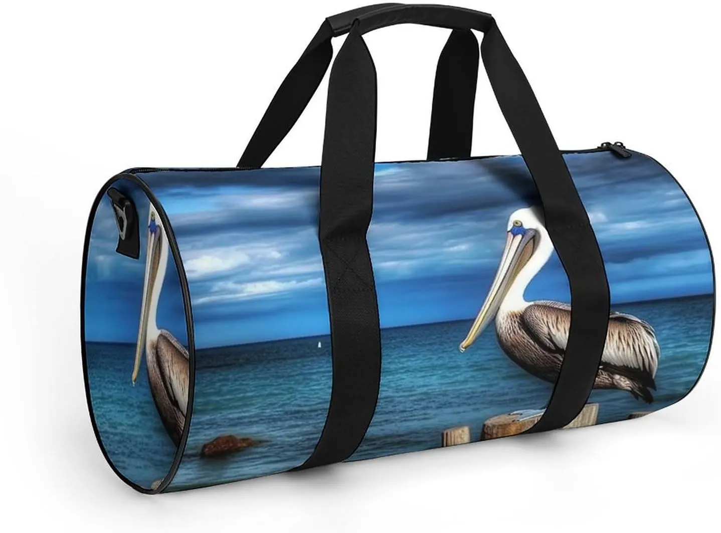 Gym Bag for Men Women Pelican Bird Duffel Bag Overnight Bag with Compartment Gym Sackpac