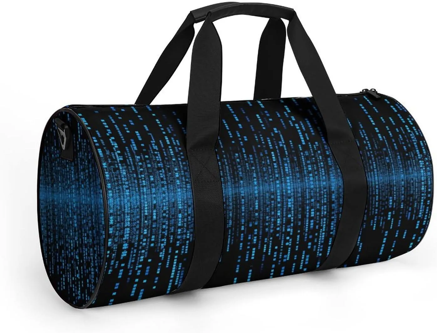 Gym Bag for Men Women The Blue Binary Matrix Duffel Bag Overnight Bag with Compartment Gym Sackpac