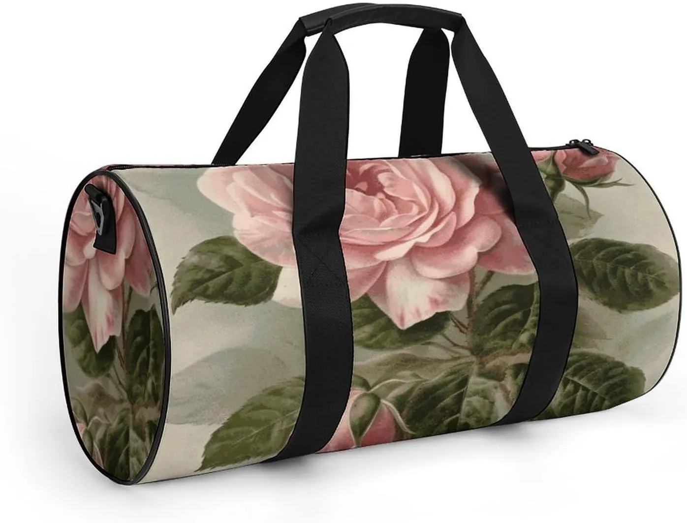 Gym Bag for Men Women Vintage Pink Rose Duffel Bag Overnight Bag with Compartment Gym Sackpac