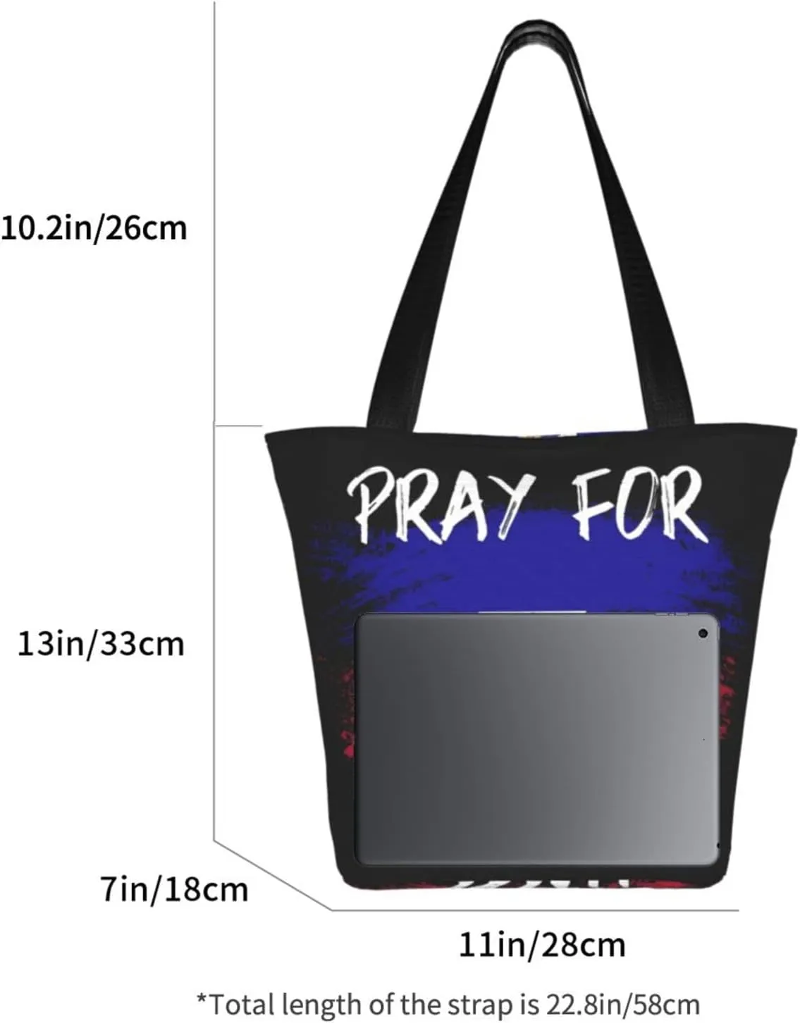 Haiti Flag Pray For Haiti Women's Tote Bag Shoulder Bag Shopping Handbag Large Capacity Handbag With Zipper