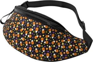 Halloween Candy Corn Spiders Waist Pack Fanny Packs Sling Crossbody Hip Bum Bag With Adjustable Strap Hiking Bag For Men Women Running Traveling