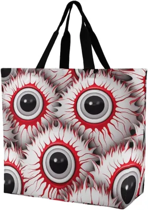 Halloween Eyeballs Large Tote Bag for Women Shoulder HandBag Shopping Purse for Travel Work Gym