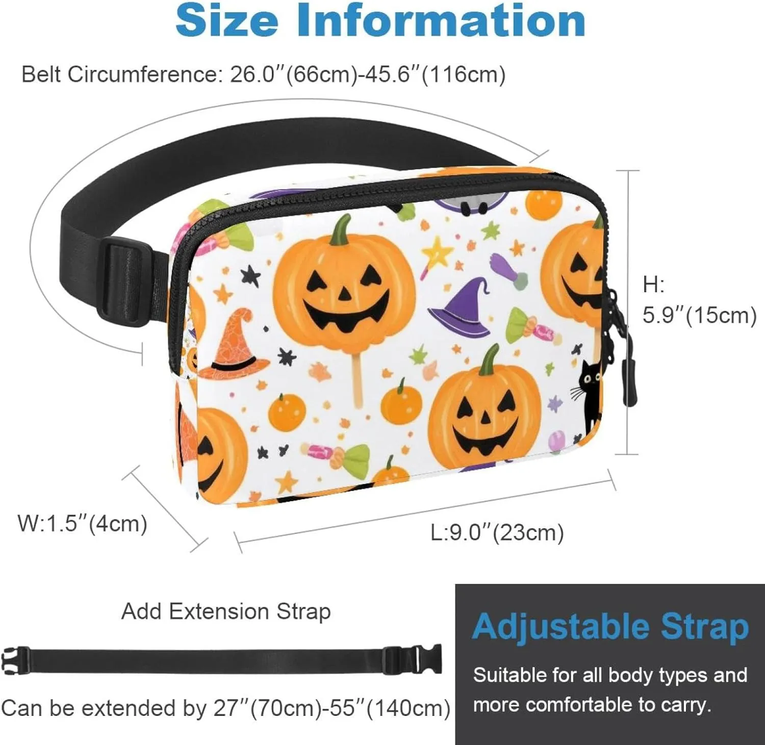 Halloween Pumpkin-248 Belt Bag for Men and Women Fanny Pack,Belt Bag with Adjustable Strap,Fashion Crossbody Everywhere Belt Bag for Travel Outdoors Running Hiking