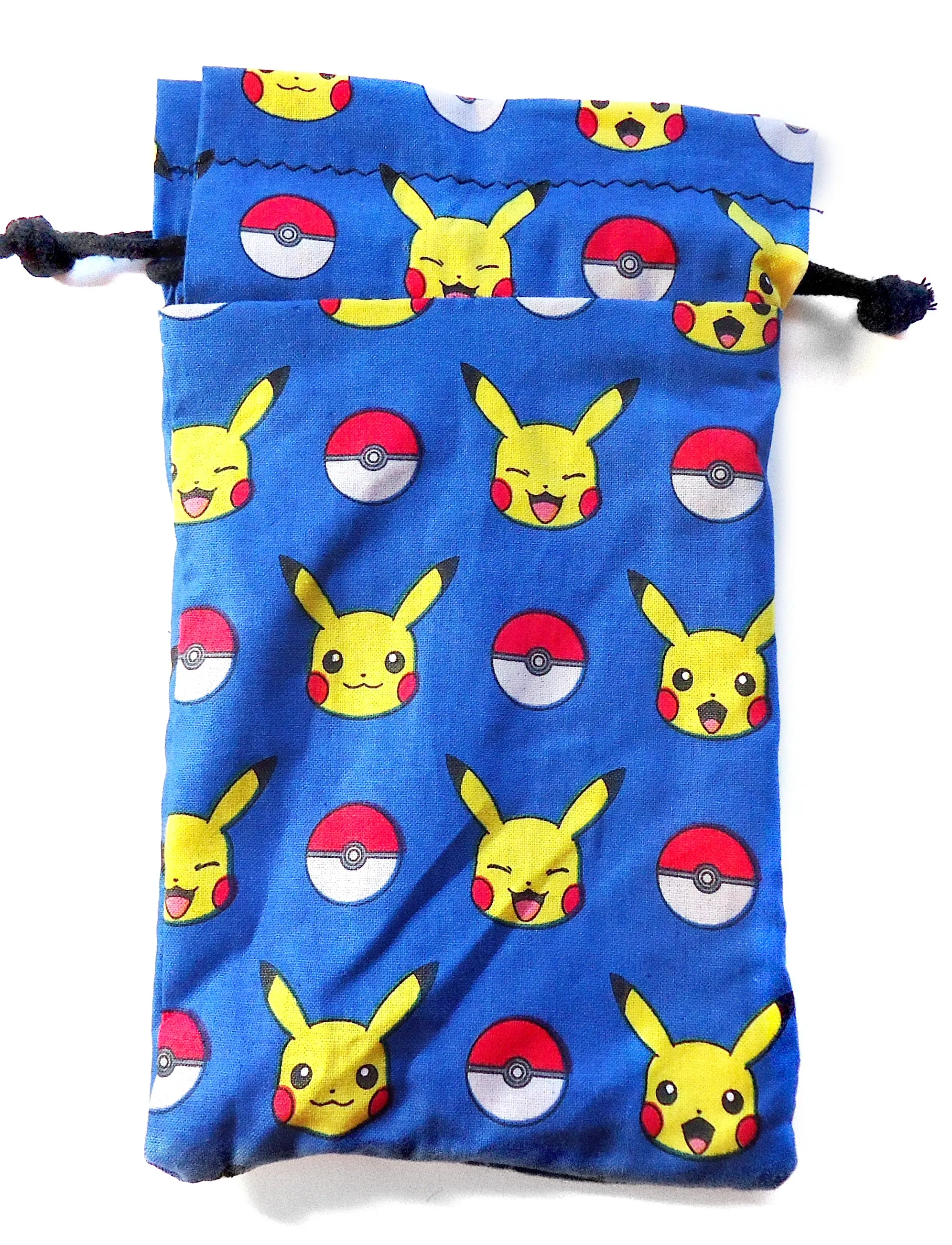 Handmade Drawstring bag -Blue Pikachu Pokeball