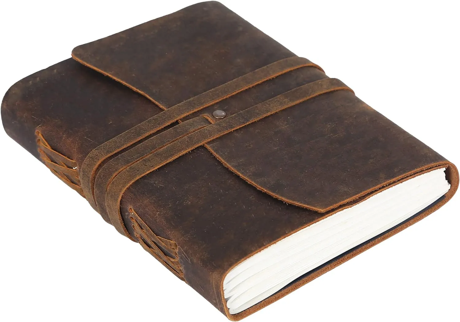Handmade Leather Journal | Writing Diary | Bound Daily Notepad For Men & Women Unlined Paper Medium, writing pad gift for artist, sketch