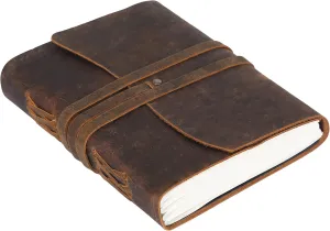 Handmade Leather Journal | Writing Diary | Bound Daily Notepad For Men & Women Unlined Paper Medium, writing pad gift for artist, sketch