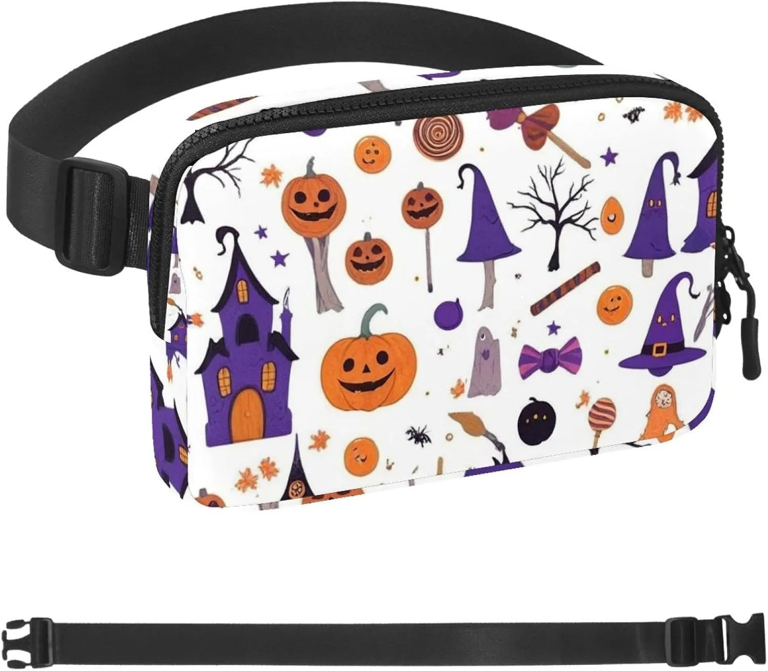 Happy Halloween-312 Unisex Style Fanny Pack: Fashion Waist Packs, Crossbody Bags Sport Slim Fashionable for Jogging Hiking Hiker Woman Man