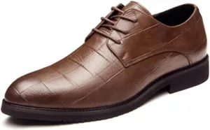 HASMI Spring and Autumn Leather Shoes Men's Business Formal Dress Groomsmen Plus Size Shoes All-Match Casual Wedding Shoes