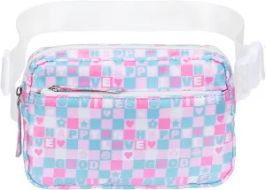 HDE Belt Bag 2L Fanny Pack Cross Body with Adjustable Strap Travel Waist Pack - Good Vibes