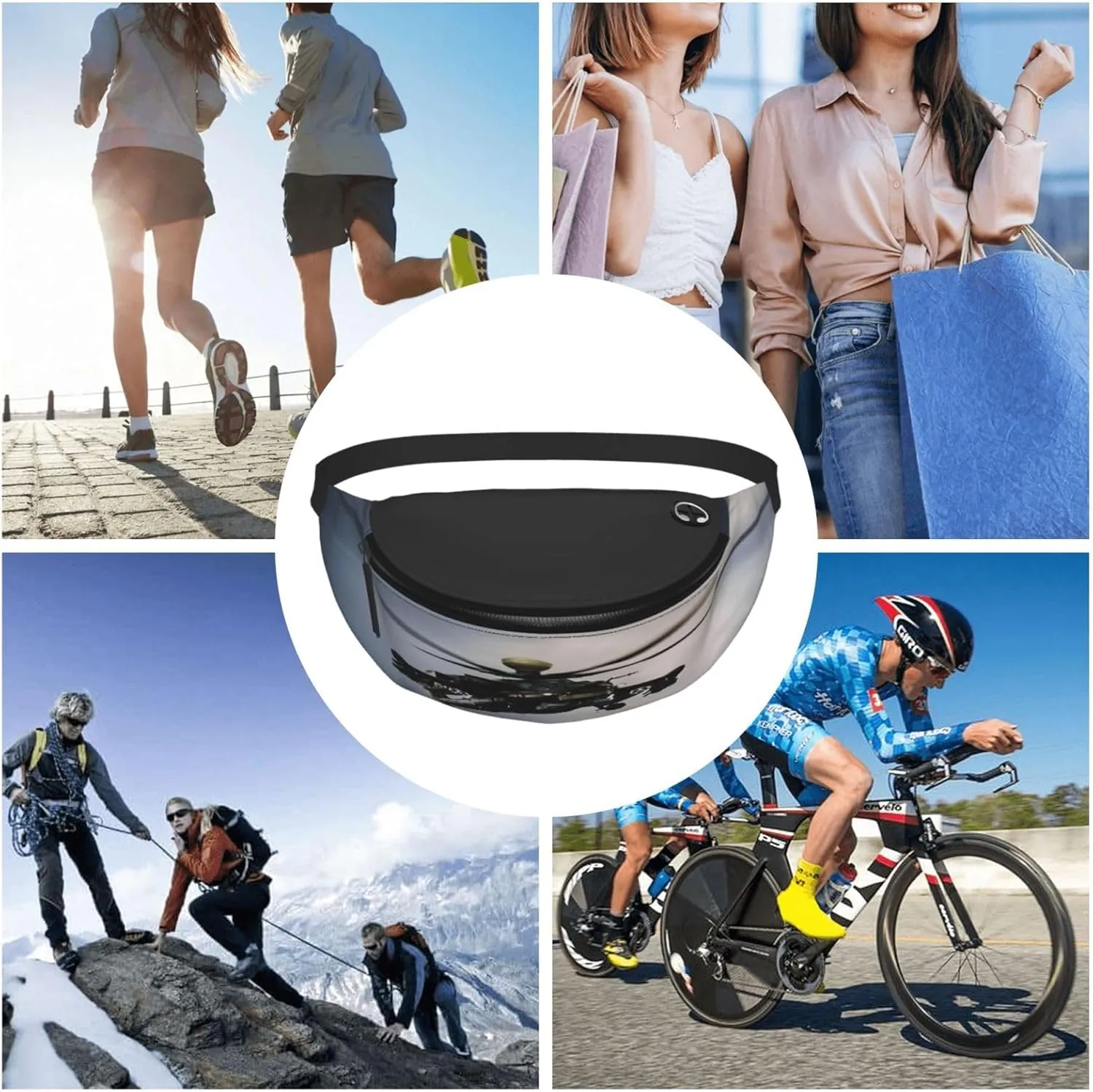 Helicopter Fanny Pack, Crossbody Waist Packs for Women Men Waist Bags with Adjustable Strap for Travel Running Hiking Sport