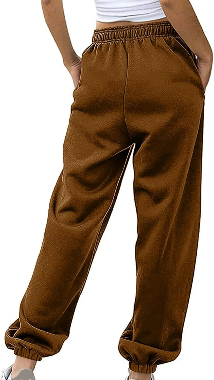 High Waist Sweatpants for Women with Pocket Jogging Pants Comfy Workout Joggers Outdoor Activities Lounge Trousers