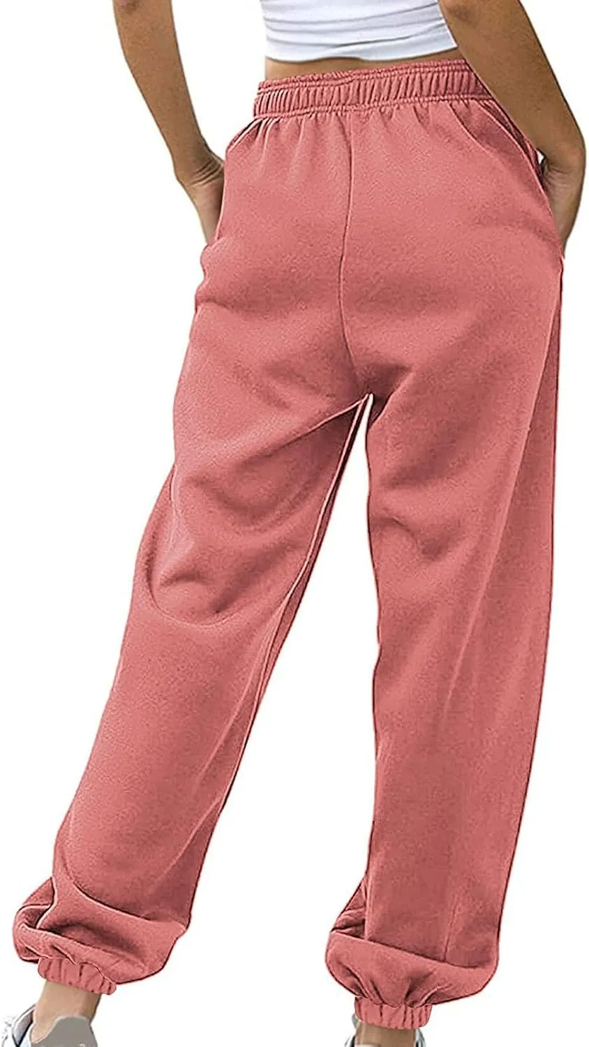 High Waist Sweatpants for Women with Pocket Jogging Pants Comfy Workout Joggers Outdoor Activities Lounge Trousers