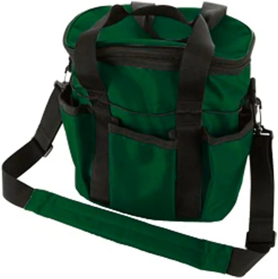 HILASON 7.5" L X 10.5" W X 10" H Grooming Tote Bag With Zipper lid Hunter Green
