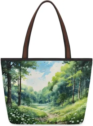 Hills Forest Grassland Tote Bag for Women Womens Handbags Tote Bags for Travel Beach Gym