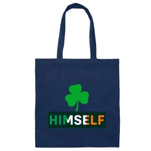 Himself StPaddys day Saint Patrick day StPatty Ireland Shamrock Navy Black Multicolor Canvas Tote Bag
