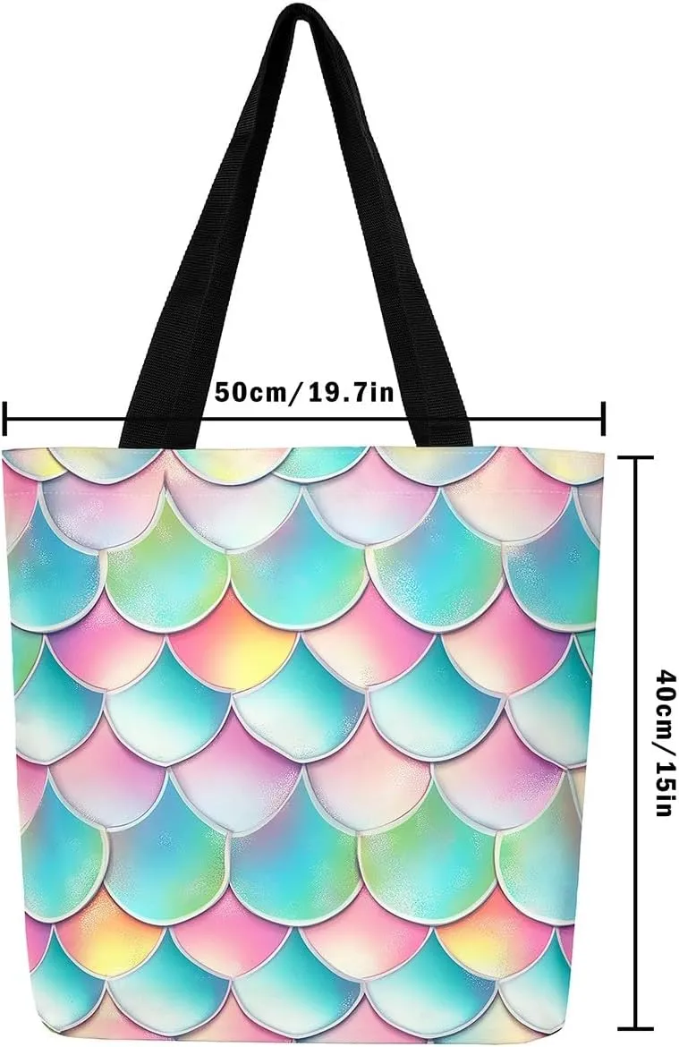 Hippo Canvas Tote Bag for Women,Cartoon Animal Large Capacity Gym Bag Garden Flower Cute Wildlife Cotton Bags