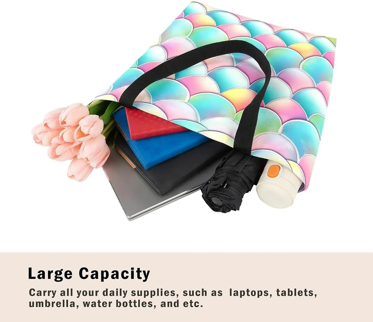 Hippo Canvas Tote Bag for Women,Cartoon Animal Large Capacity Gym Bag Garden Flower Cute Wildlife Cotton Bags