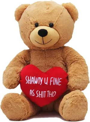 Hollabears Extra Large 16" Shawty U Fine Teddy Bear Funny and Cute Plush Gift