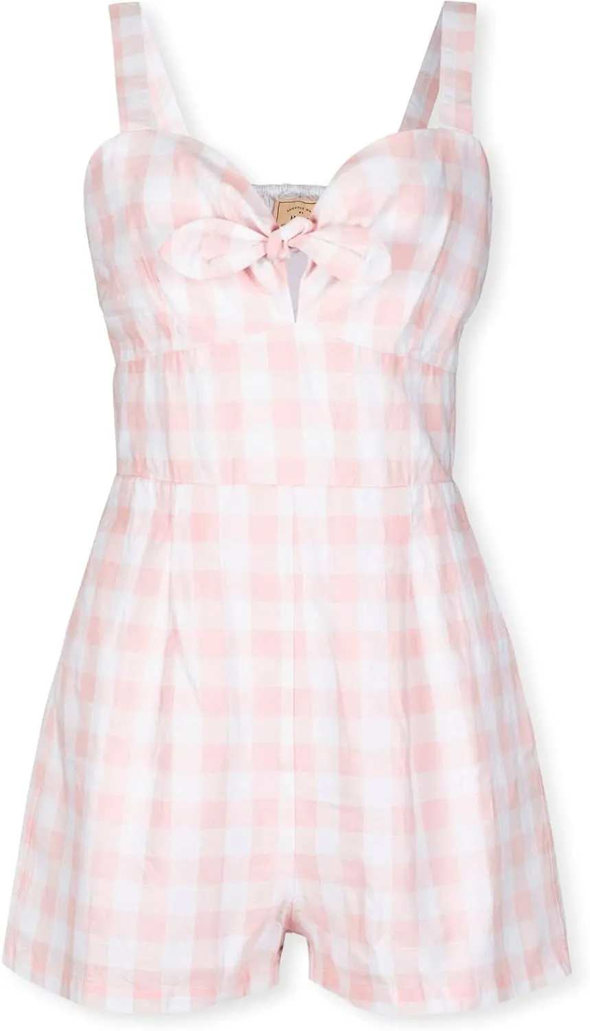 Hope & Henry Women's Sleeveless Tie-Waist Romper