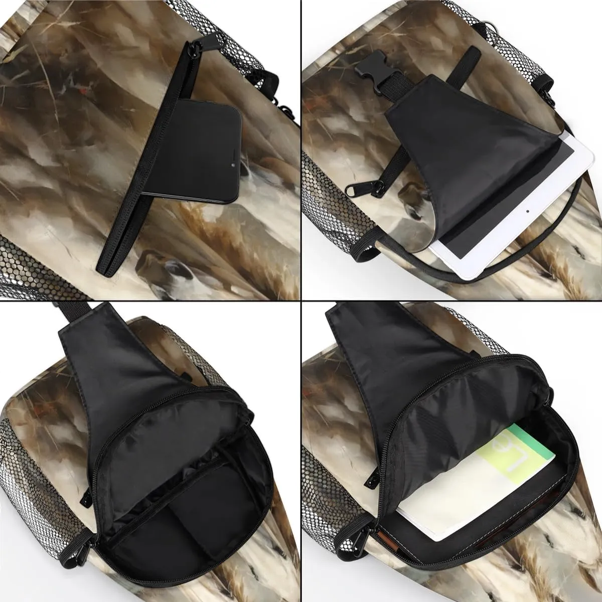 Horse Pattern Sling Bag for Women Men, Waterproof Crossbody Sling Backpack Travel Outdoor Sports Chest Bag